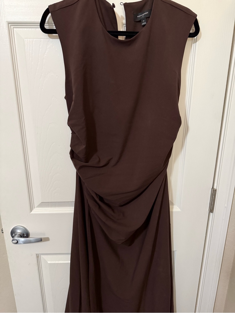 Banana Republic Chocolate Brown Ruched Midi Dress